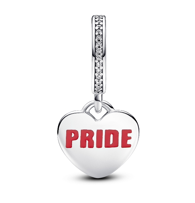 Pandora silver heart pride charm