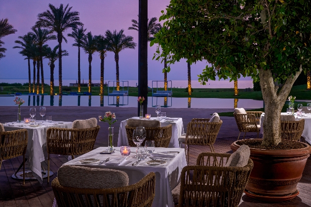 Verdura restaurant with view of teh Mediterranean Sea