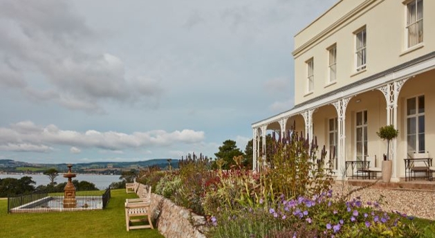 lympstone manor exterior, coast views