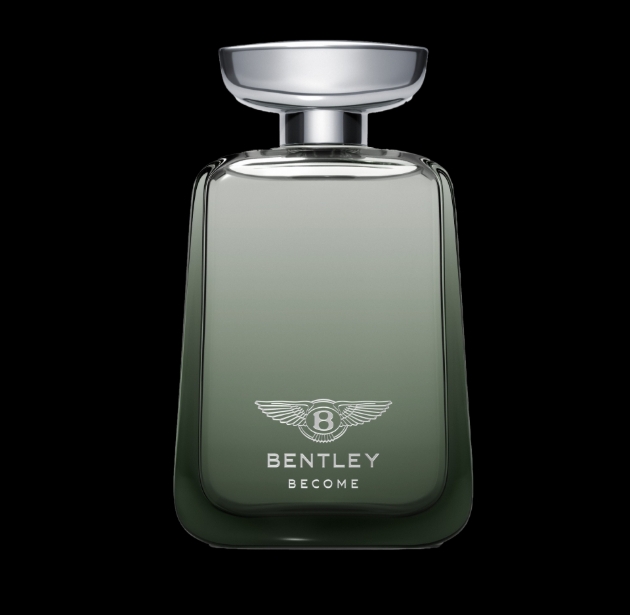 A bottle of green cologne