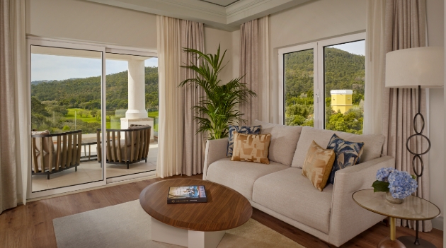 room lounge area with balcony view